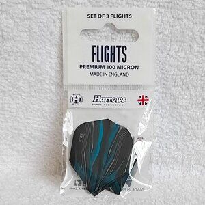 Sealed Set of 3 Harrows Blue Fire Premium 100 Micron Dart Flights BNIP!!